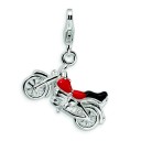 Motorcycle Lobster Clasp Charm in Sterling Silver