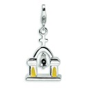 Church Moving Bell Lobster Clasp Charm in Sterling Silver
