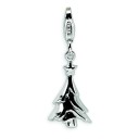 Christmas Tree Lobster Clasp Charm in Sterling Silver