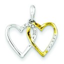 Diamond Heart Pendant in Sterling Silver 