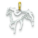Diamond Horse Pendant in Sterling Silver 