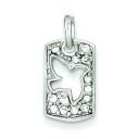 Peace CZ Dove Charm in Sterling Silver