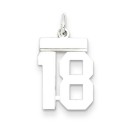 Small Number 18 in Sterling Silver