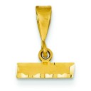 Small Diamond Cut Top Charm in 14k Yellow Gold