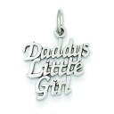 Daddy Little Girl Charm in 14k White Gold
