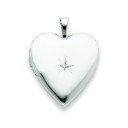 Diamond Heart Locket in 14k White Gold 