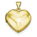 Plain Heart Locket in 14k Yellow Gold