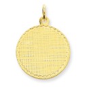 Patterned Circular Engraveable Disc Charm in 14k Yellow Gold