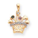 Genuine A Diamond Mother Pendant in 14k Yellow Gold 