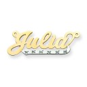 Diamond Name Plate in 14k Two-tone Gold 