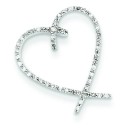Completed Diamond Vintage Heart Pendant in 14k White Gold 