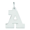 Medium Block Initial A Charm in Sterling Silver