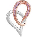 Genuine Pink Sapphire Heart Pendant in Sterling Silver