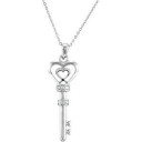 Key Of Love For Couples Pendant Chain in Sterling Silver
