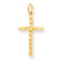 Nugget Cross Charm in 10k Yellow Gold