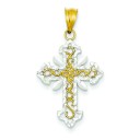 Budded Cross in 14k Yellow Gold