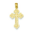 Budded Cross Pendant in 14k Yellow Gold