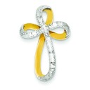 Twisted Cross in 14k Two-tone Gold