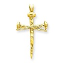 Passion Cross Charm in 14k Yellow Gold