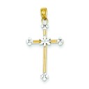 Solid Budded Cross in 14k Yellow Gold