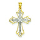 Budded Cross Pendant in 14k Yellow Gold