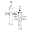 Rhodium Plated  Reversible Cross in Sterling Silver
