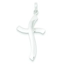 Polished Freeform Cross Pendant in Sterling Silver