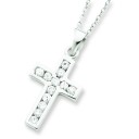 Cross CZ Necklace in Sterling Silver