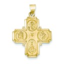 Four Way Cross Pendant in 14k Yellow Gold