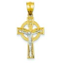 Iona Crucifix Pendant in 14k Two-tone Gold