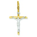Hollow Crucifix in 14k Two-tone Gold