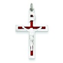 Enameled Crucifix in Sterling Silver