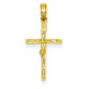 INRI Hollow Crucifix in 14k Yellow Gold