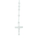 Rolo Chain Rosary Necklace in Sterling Silver