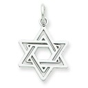 Jewish Star Charm in 14k White Gold