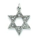 Antiqued Star of David Pendant in Sterling Silver