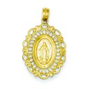 Mary Oval Pendant in 14k Yellow Gold