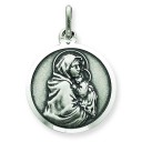 Madonna Child Medal in Sterling Silver