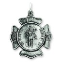 Saint Florian Badge Medal in Sterling Silver