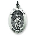 Antiqued St Jude Thaddeus Medal in Sterling Silver