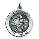 Antiqued St Luke Medal in Sterling Silver