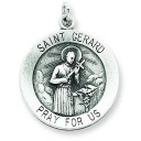 Antiqued St Gerard Medal in Sterling Silver