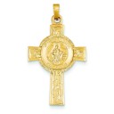 St Jude Cross Medal in 14k Yellow Gold