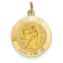 St Luke Medal in 14k Yellow Gold