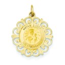 Matka Boska Medal in 14k Yellow Gold