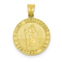 St Christopher Medal in 14k Yellow Gold