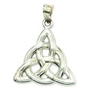 Solid Trinity Pendant in 14k White Gold