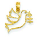 Dove Branch Pendant in 14k Yellow Gold