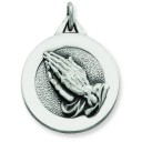 Praying Hands Pendant in Sterling Silver