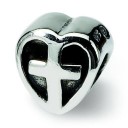 Kids Heart Cross Bead in Sterling Silver